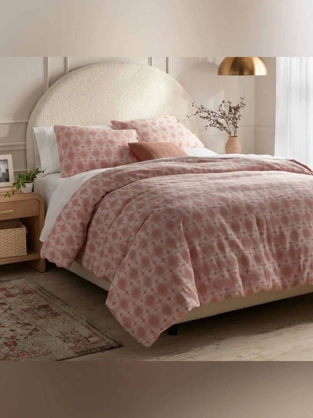 New Threshold Boho Yarn Dye Ikat Comforter and Sham Set Full/Queen 3 Pc Set NWT